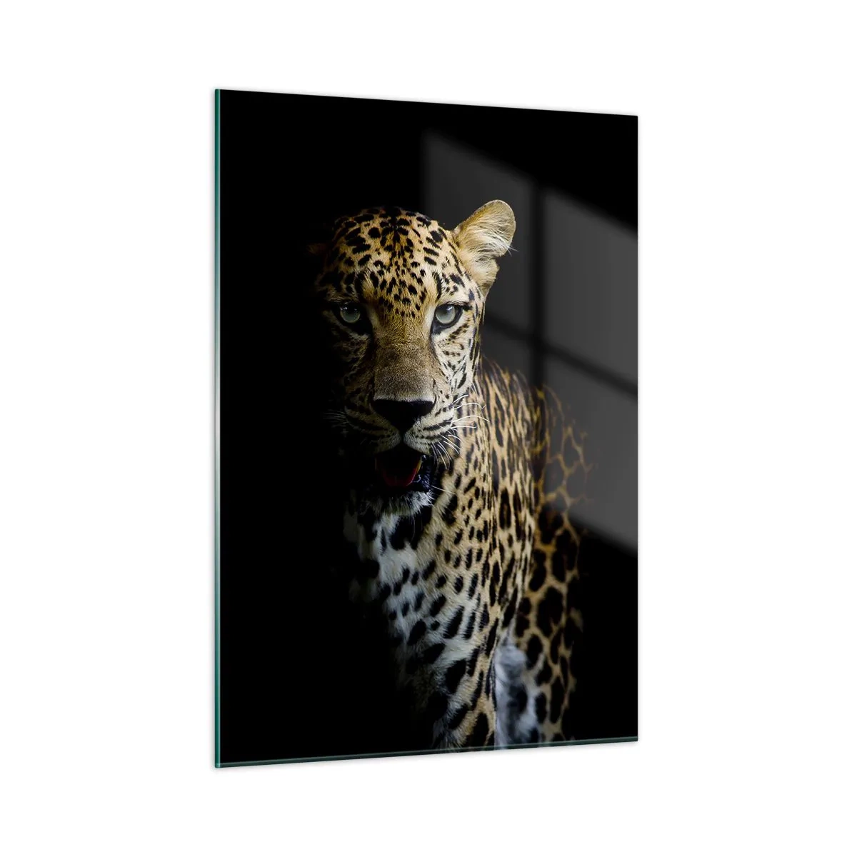 Impression sur verre - Image sur verre - Lion dans l'ombre - 50x70cm - Beauté sombre - Décoration murale moderne pour le salon et la chambre ARTTOR