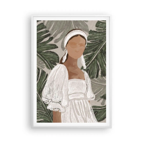 Affiche dans un cadre blanc - Poster - Portrait exotique - 70x100 cm