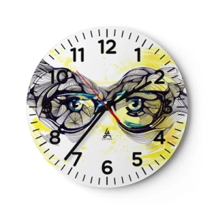 Horloge murale - Pendule murale - À travers des lunettes bleues - 30x30 cm
