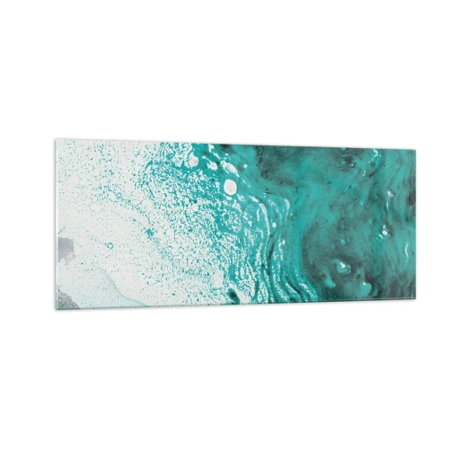 Impression sur verre - Image sur verre - Se fondre dans le bleu et le turquoise - 100x40 cm