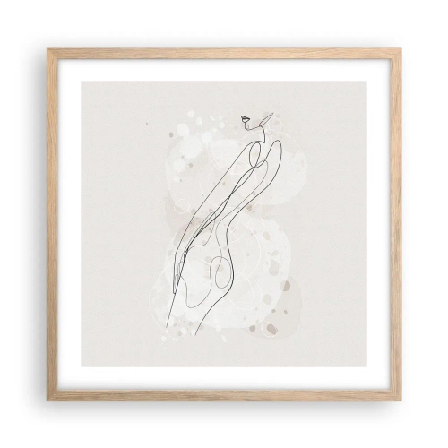 Affiche dans un chêne clair - Poster - Trompe l'oeil - 50x50 cm