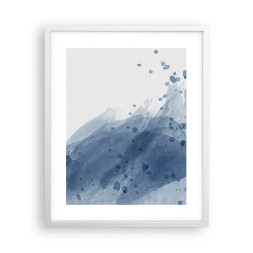 Affiche dans un cadre blanc - Poster - Tulle bleu - 40x50 cm