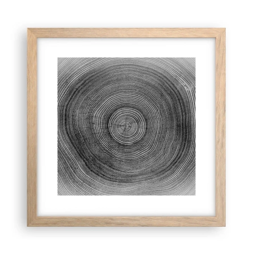 Affiche dans un chêne clair - Poster - Signe du temps - 30x30 cm