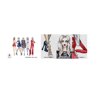 Échantillon de Papier Peint Premium Sand - Every week Fashion Week - Femme, Mode, Modèle - 100x30 cm