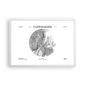 Affiche dans un cadre blanc - Poster - Anatomie de Copenhague - 70x50 cm