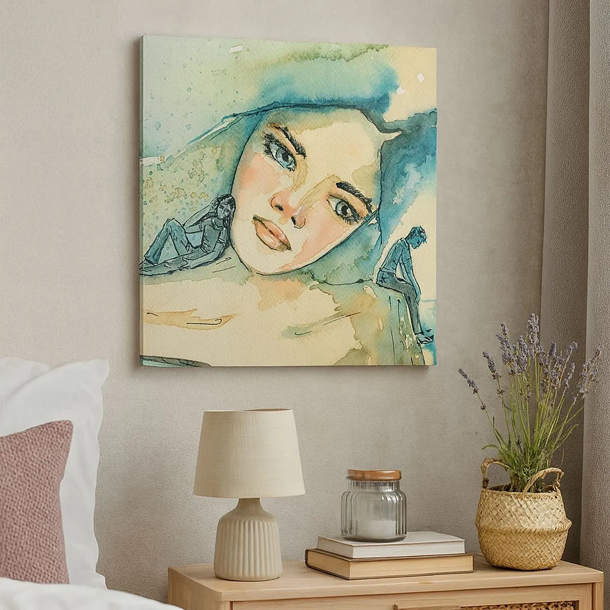 Impression sur toile - Image sur toile - Suis-je bleu? - 30x30 cm