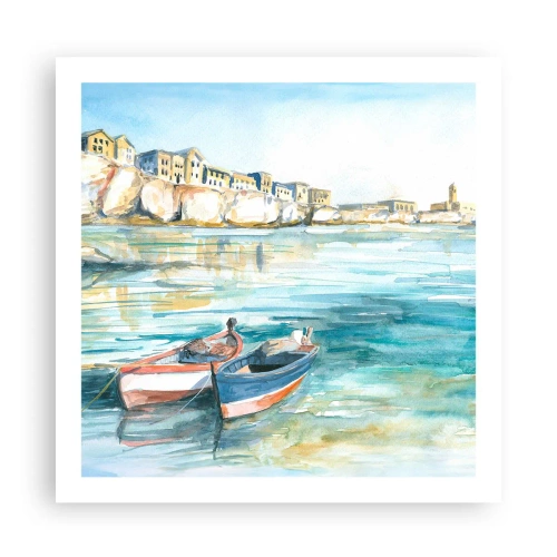Affiche - Poster - Paysage dans l'azur - 60x60 cm