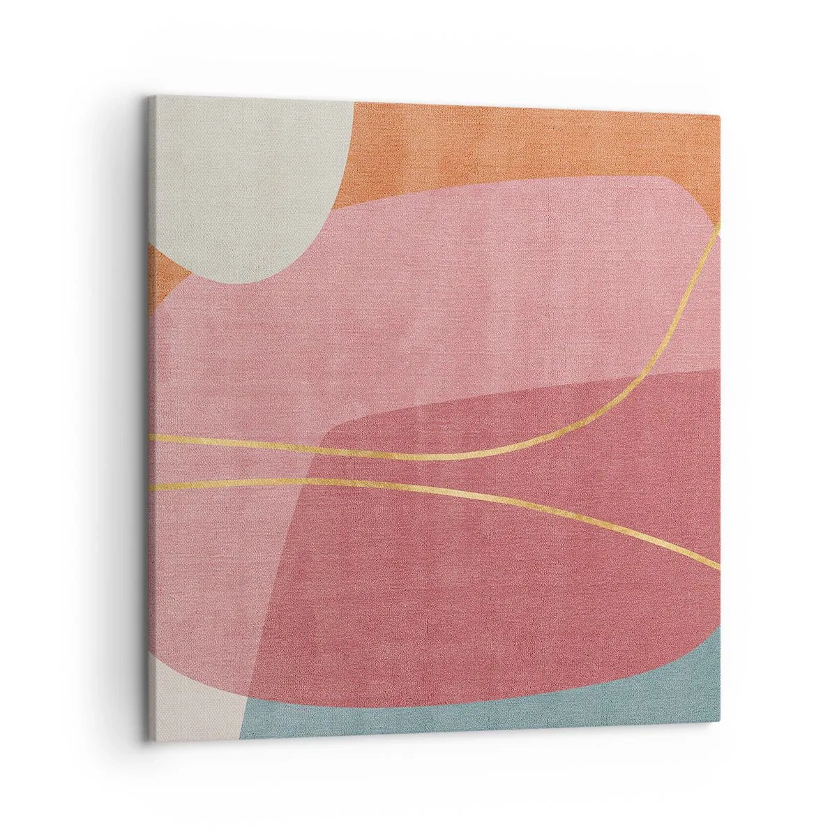 Impression sur toile - Image sur toile - Composition pastel au fil d'or - 50x50 cm