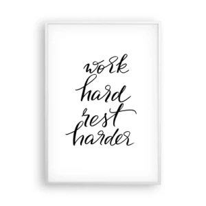 Affiche dans un cadre blanc - Poster - Équilibre de vie - 70x100 cm