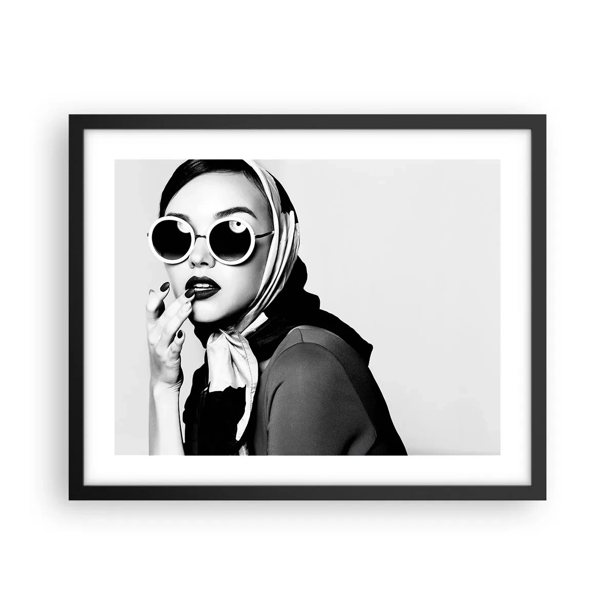 Affiche dans un cadre noir - Poster - Salutations des années 60 - 50x40 cm