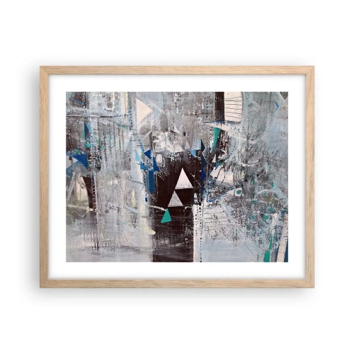 Affiche dans un chêne clair - Poster - Ordre prioritaire des triangles - 50x40 cm