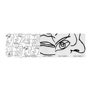 Échantillon de Papier Peint Premium Canvas - Dans des émotions enchevêtrées - Visages, Doubler, Yeux - 100x30 cm