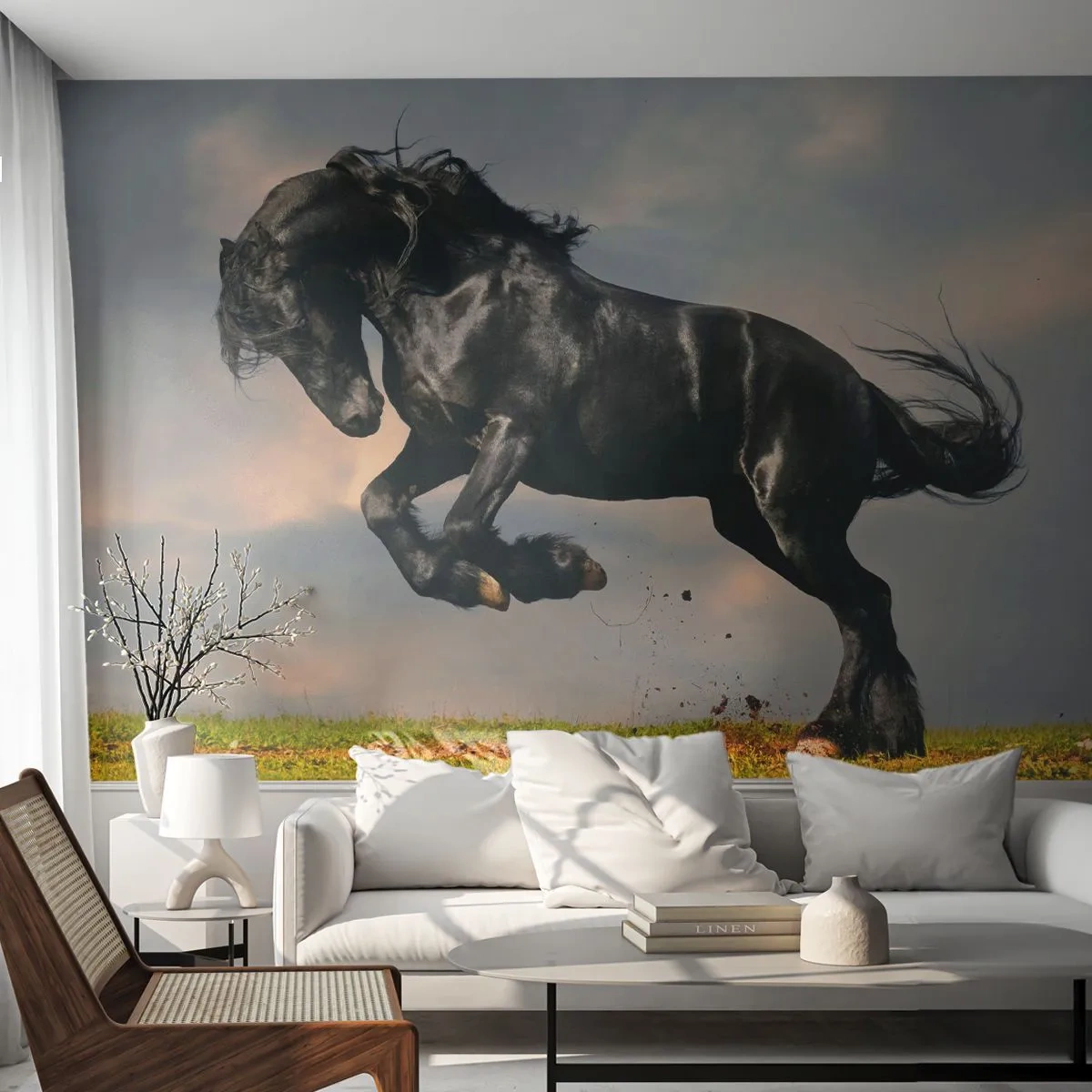 Papier Peint Autocollant Deluxe Sticker - Beau et libre - Animaux, Cheval, Paysage - 250x175 cm
