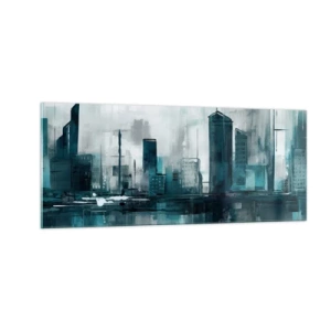 Impression sur verre - Image sur verre - Une ville couleur de pluie - 100x40 cm