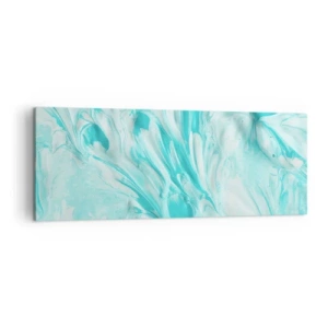 Impression sur toile - Image sur toile - Un motif abstrait dans des tons pastel de bleu et de blanc. - 140x50cm - Ensemble pour toujours - Décoration murale moderne pour le salon et la chambre ARTTOR