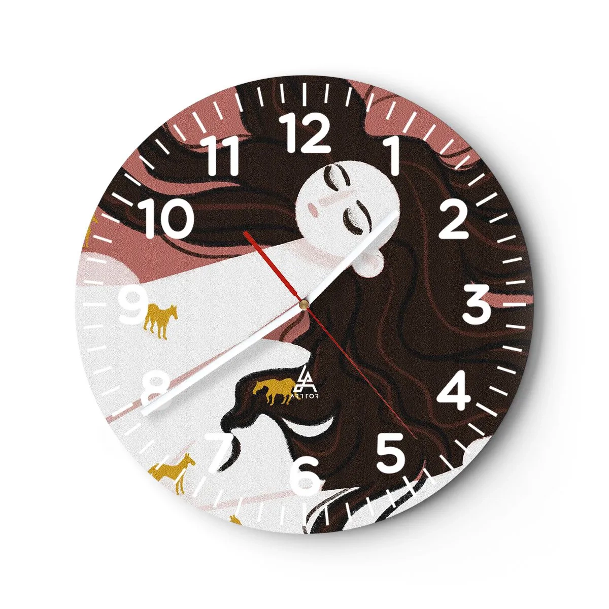 Horloge murale - Pendule murale - Rêve d'un cheval d'or - 30x30 cm
