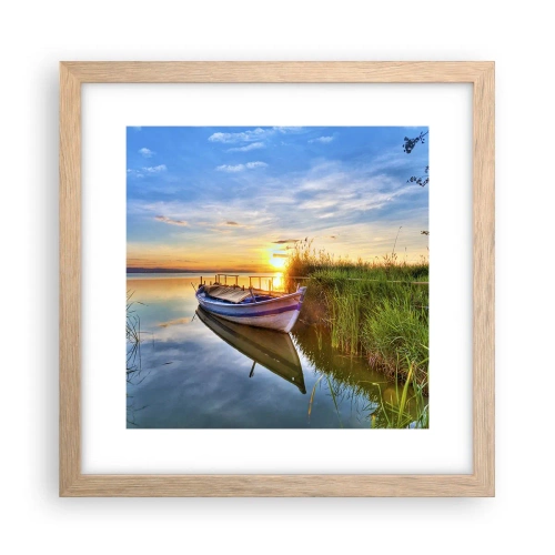 Affiche dans un chêne clair - Poster - La crique où les rêves deviennent réalité - 30x30 cm