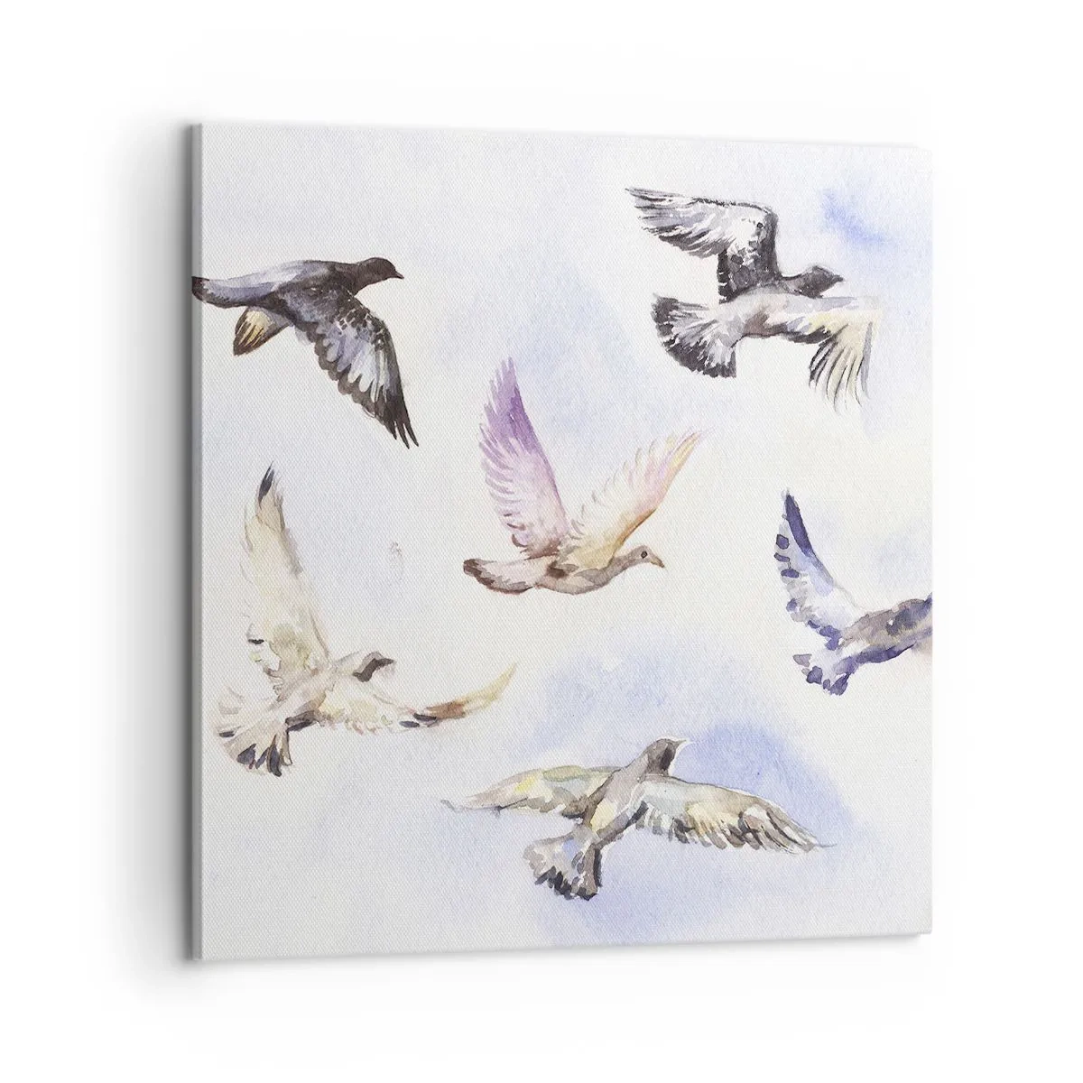 Impression sur toile - Image sur toile - Liberté en gris et bleu - 60x60 cm