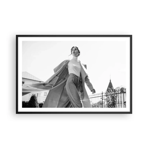 Affiche dans un cadre noir - Poster - Tu viens avec moi? - 91x61 cm