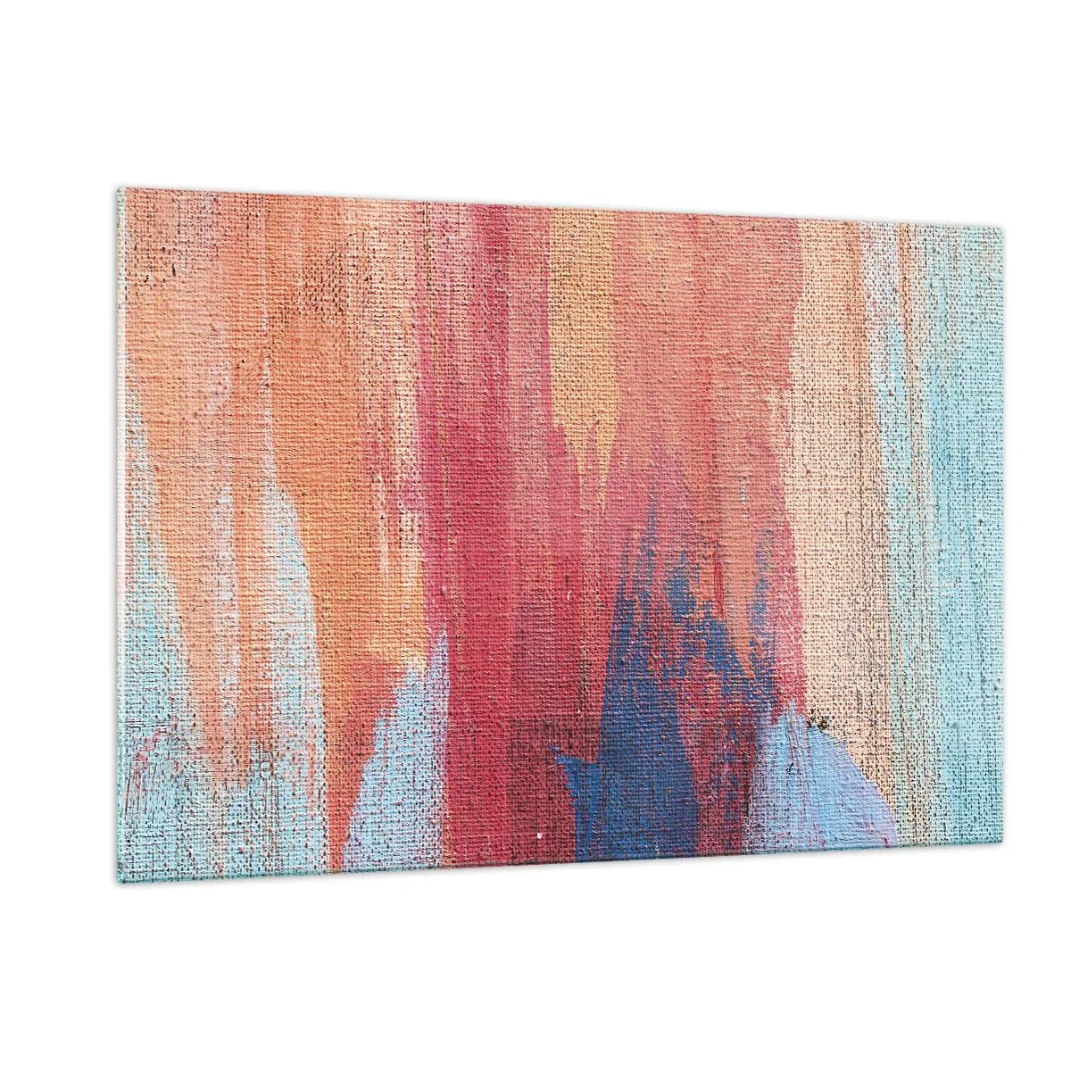 Impression sur verre - Image sur verre - Des traces de peinture colorées sur la structure de la toile - 120x80cm - Ecoulement de l'arc-en ciel - Décoration murale moderne pour le salon et la chambre ARTTOR