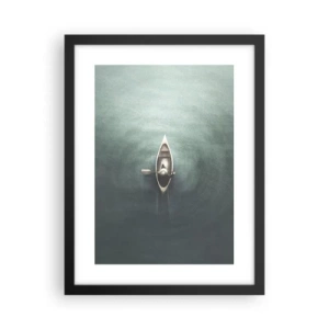 Affiche dans un cadre noir - Poster - À travers le lac de la lune - 30x40 cm