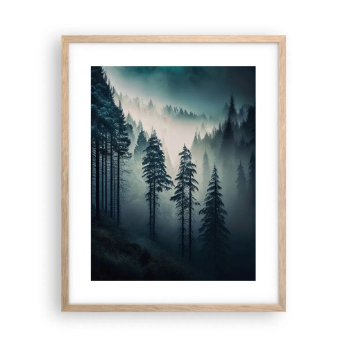 Affiche dans un chêne clair - Poster - Matin de montagne - 40x50 cm