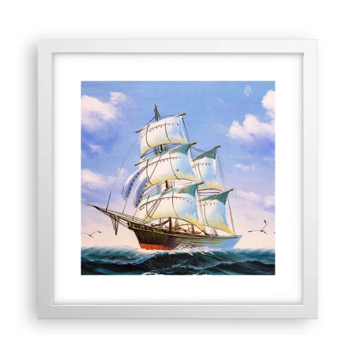 Affiche dans un cadre blanc - Poster - Fièrement avec le vent - 30x30 cm