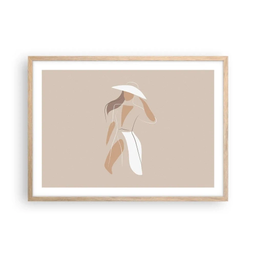 Affiche dans un chêne clair - Poster - Lea mode est un jeu - 70x50 cm