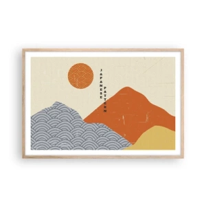 Affiche dans un chêne clair - Poster - Dans l'esprit japonais - 91x61 cm