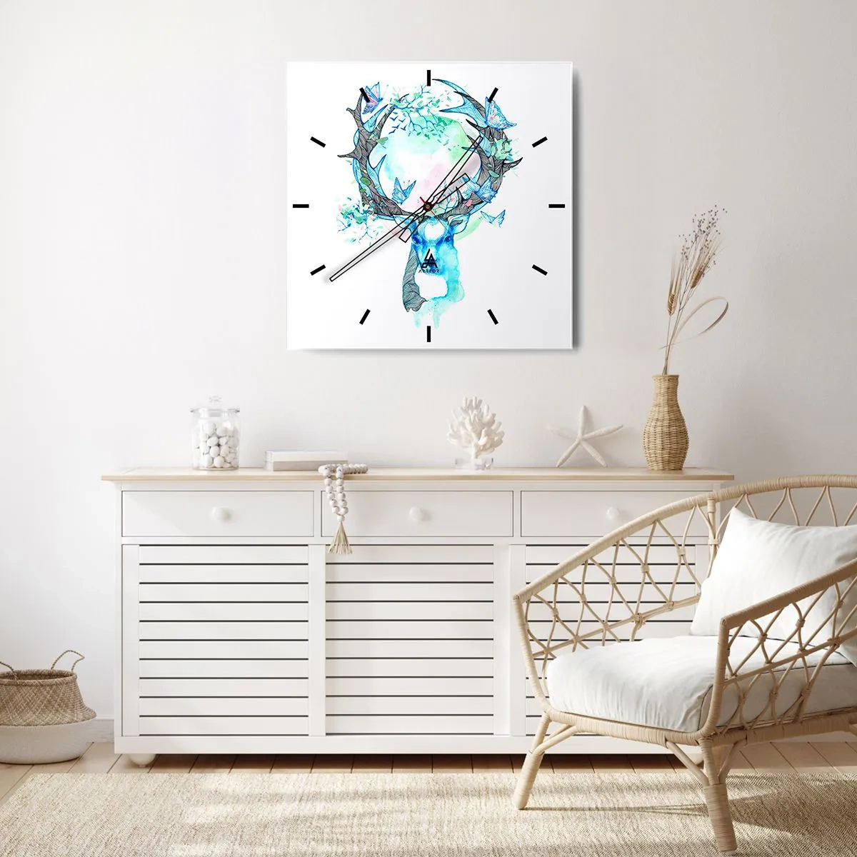 Horloge murale - Pendule murale - La force et la délicatesse de la nature - 40x40 cm