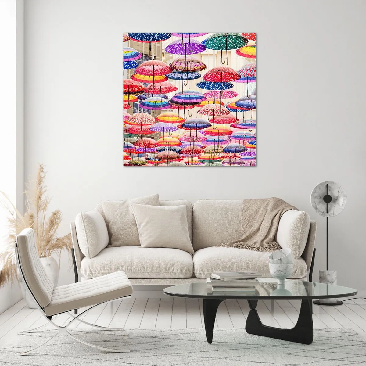 Impression sur verre - Image sur verre - Prairie de la ville - 70x70 cm