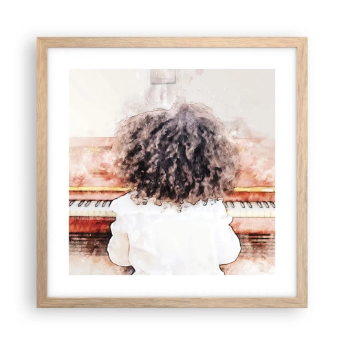 Affiche dans un chêne clair - Poster - Dans un nouveau monde - 40x40 cm