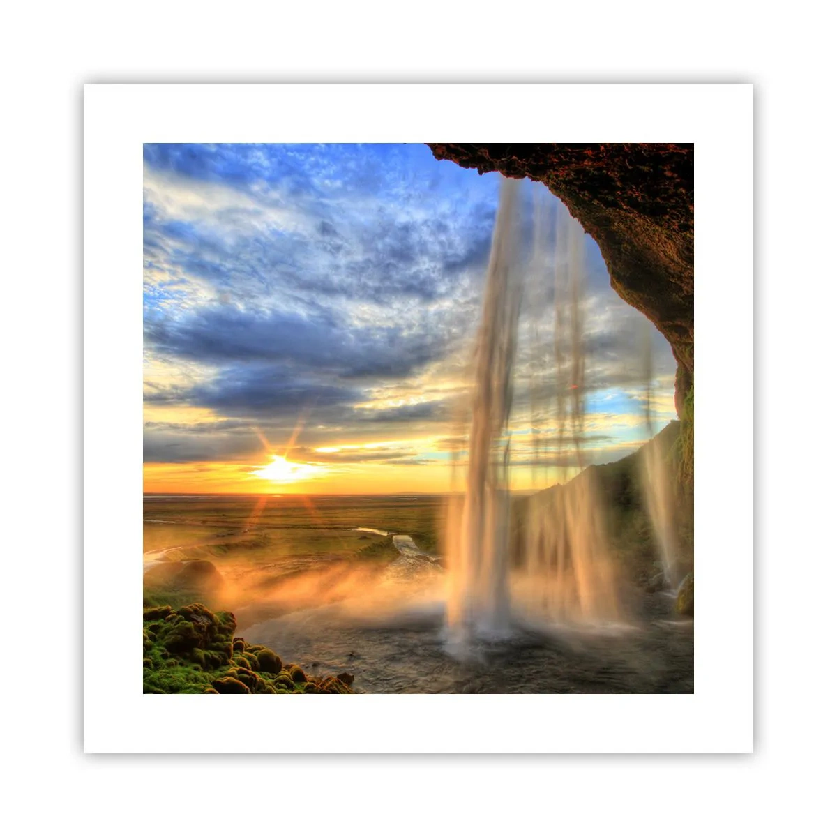 Affiche - Poster - Le monde derrière un voile de gouttes - 40x40 cm