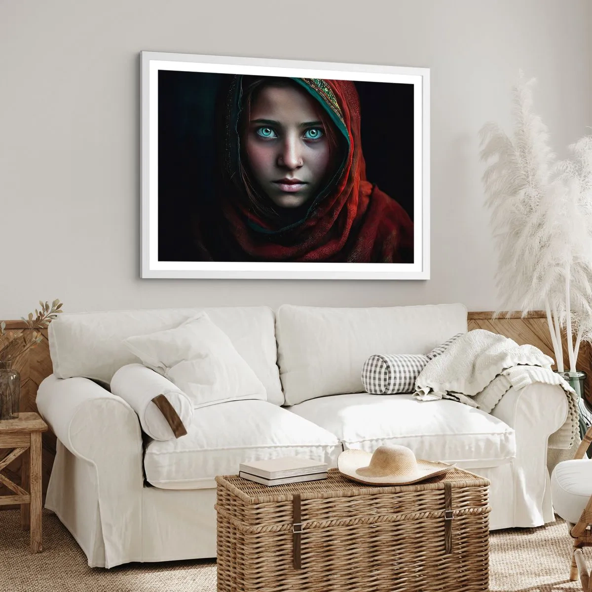 Affiche dans un cadre blanc - Poster - Princesse orientale - 50x40 cm