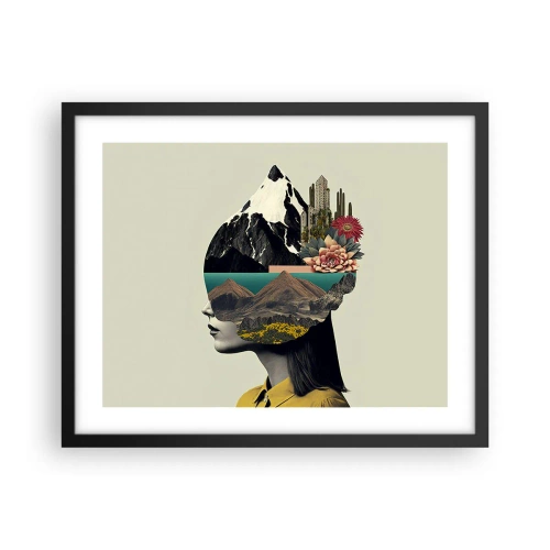 Affiche dans un cadre noir - Poster - La femme – toujours un mystère - 50x40 cm
