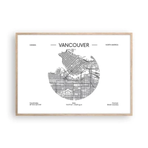 Affiche dans un chêne clair - Poster - Anatomie de Vancouver - 100x70 cm
