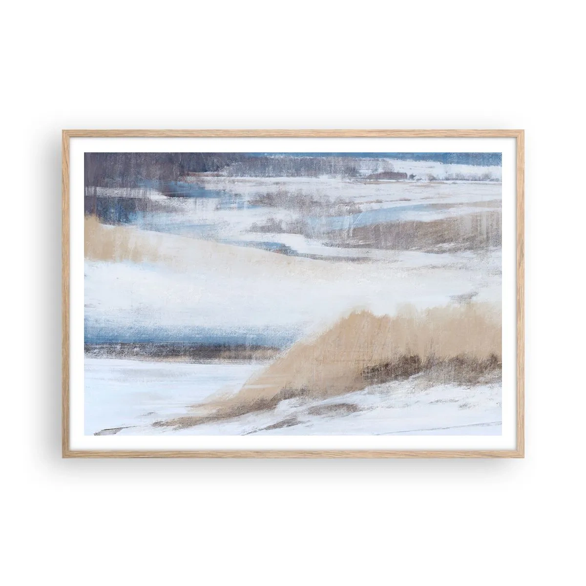 Affiche dans un chêne clair - Poster - Composition hivernale - 100x70 cm