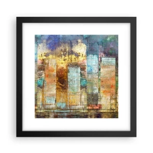 Affiche dans un cadre noir - Poster - Une métropole ensoleillée - 30x30 cm