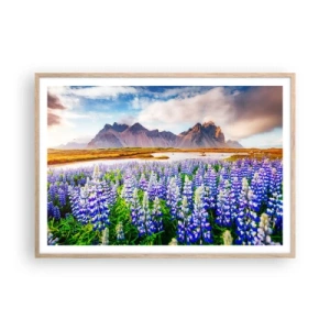 Affiche dans un chêne clair - Poster - La force et l'austérité côtoient la douceur - 100x70 cm