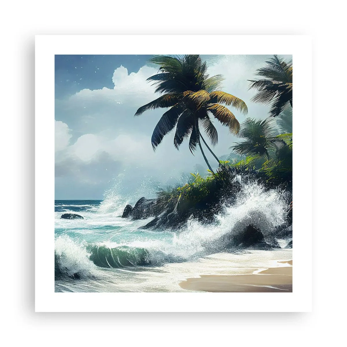 Affiche - Poster - Sur une côte tropicale - 50x50 cm
