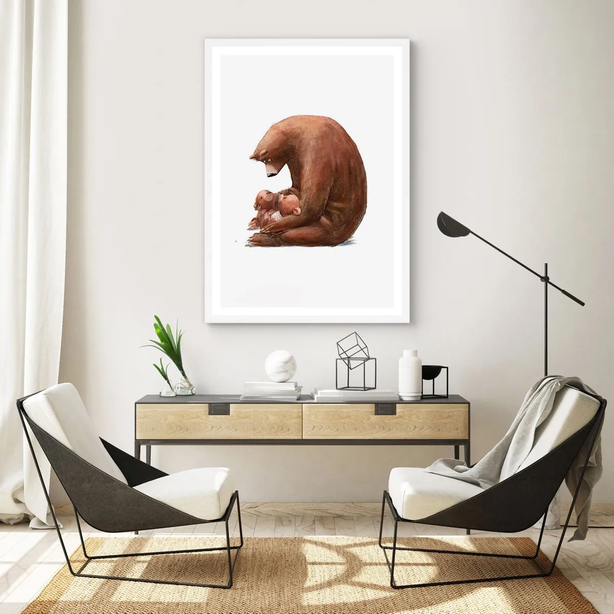 Affiche dans un cadre blanc - Poster - Faites de beaux rêves les enfants - 50x70 cm