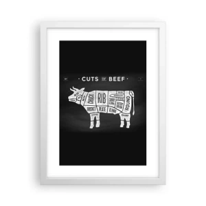 Affiche dans un cadre blanc - Poster - L'art de la découpe - 30x40 cm