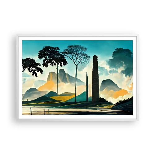Affiche dans un cadre blanc - Poster - Toujours de plus en plus haut - 100x70 cm