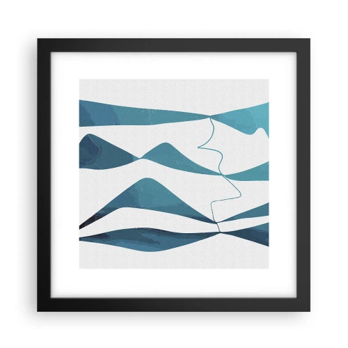 Affiche dans un cadre noir - Poster - Abstraction : composé turquoise - 30x30 cm
