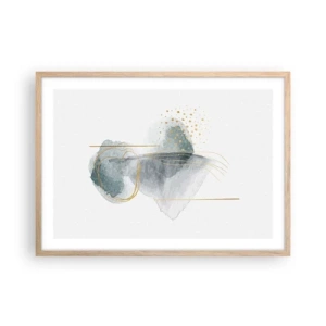 Affiche dans un chêne clair - Poster - À propos de la relation entre le gris et l'or - 70x50 cm