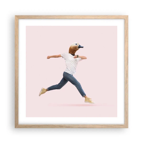 Affiche dans un chêne clair - Poster - Une pincée d'absurdité - 50x50 cm