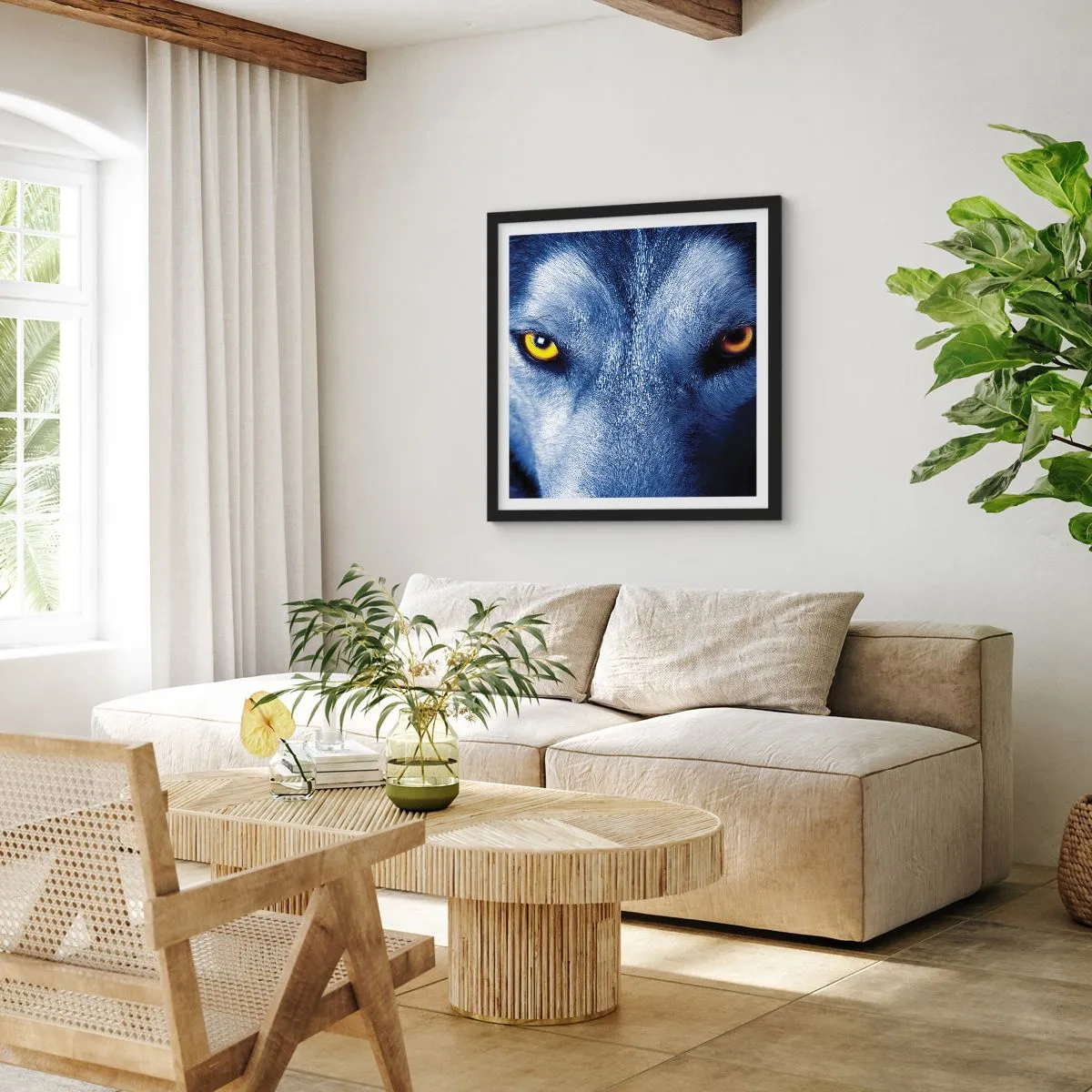 Affiche dans un cadre noir - Poster - Regars hypnotique - 60x60 cm