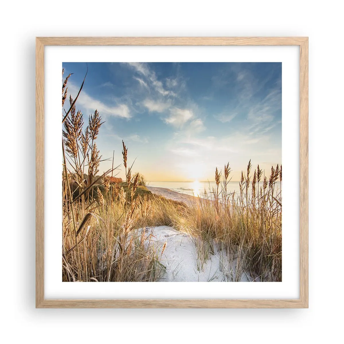 Affiche dans un chêne clair - Poster - Plage du nord - 50x50 cm