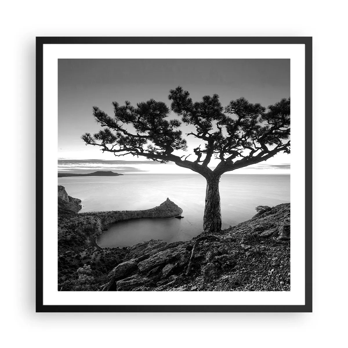 Affiche dans un cadre noir - Poster - Paix jusqu'à l'horizon - 60x60 cm