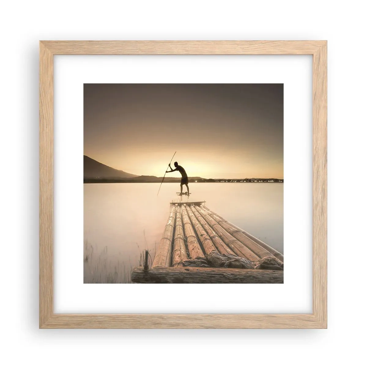 Affiche dans un chêne clair - Poster - Avant la fin du jour - 30x30 cm